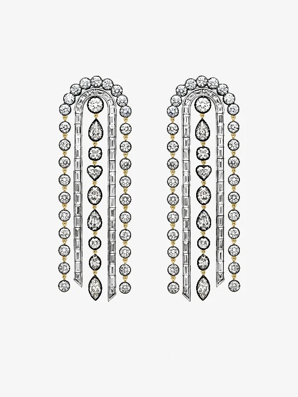 women silver earrings -Rainbow Diamond Earrings