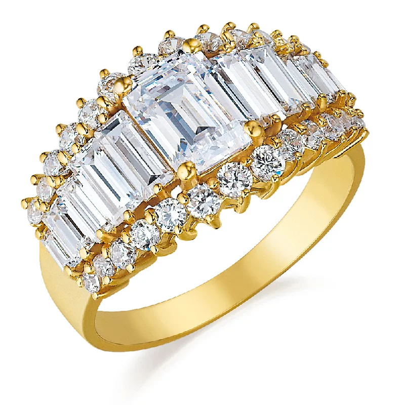 women luxury gold bracelets -Angelina Emerald Cut Ring