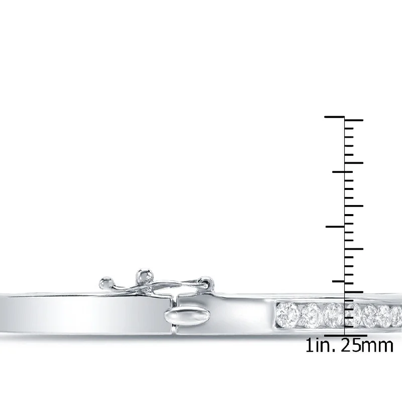 Auriya 14k White Gold 3ct TDW Diamond Bangle Bracelet (H-I, SI1-SI2)