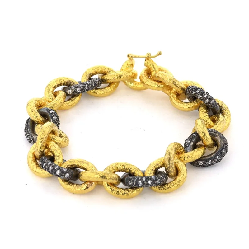 24K & Silver Link Bracelet