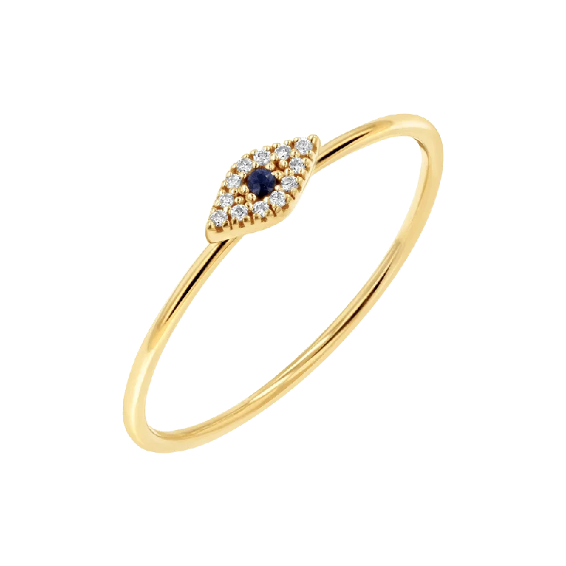 women heart-shaped engagement rings -Petit Evil Eye Diamond Ring