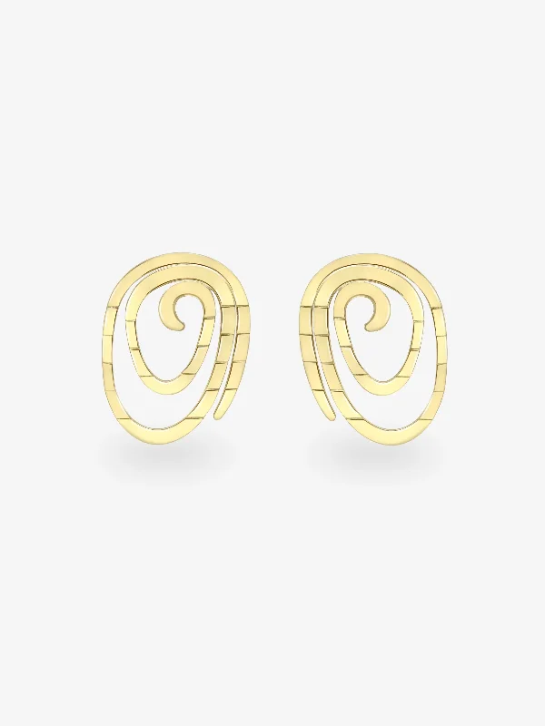 women oversized earrings -Carmela Gold Spiral Earrings