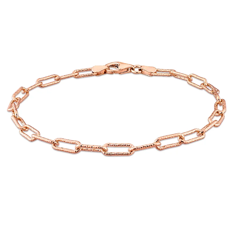 Miadora 18kt Rose Gold Plated Sterling Silver Paperclip Bracelet