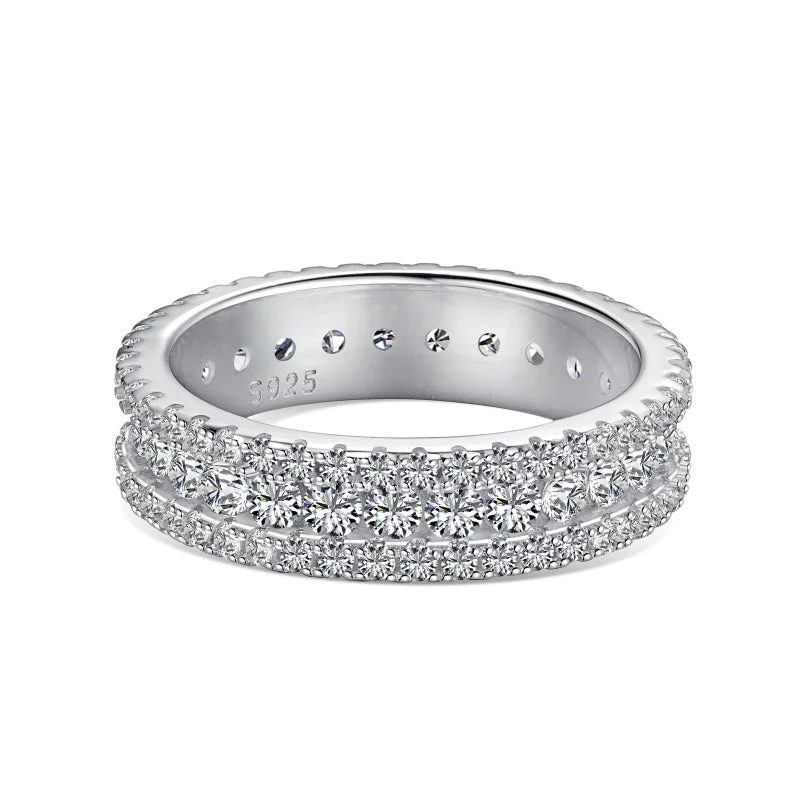 women cuff bangles -Silver Luxe Eternity Ring