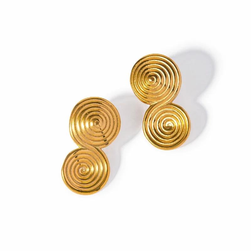 women eco-friendly earrings -Gilded Coil Earrings