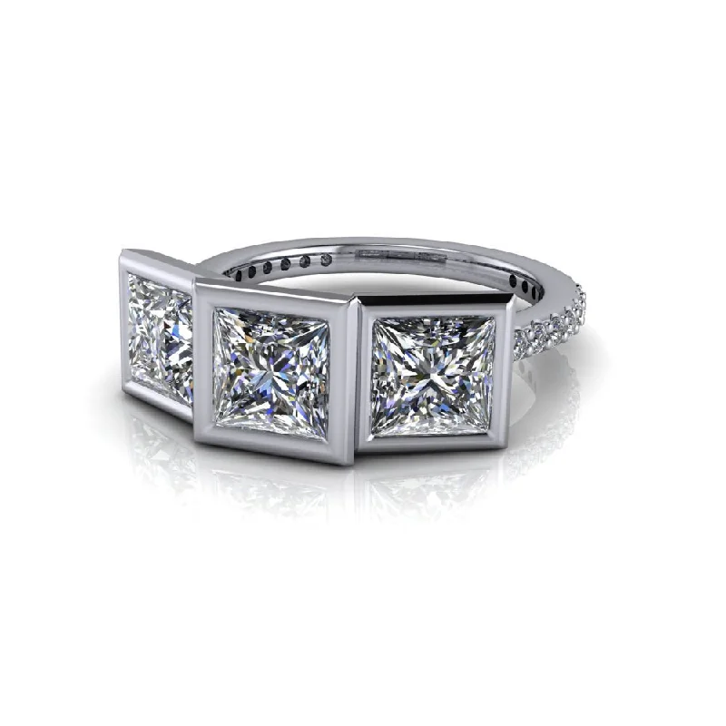 women stackable bangles -Gerti No. 1 Moissanite Ring