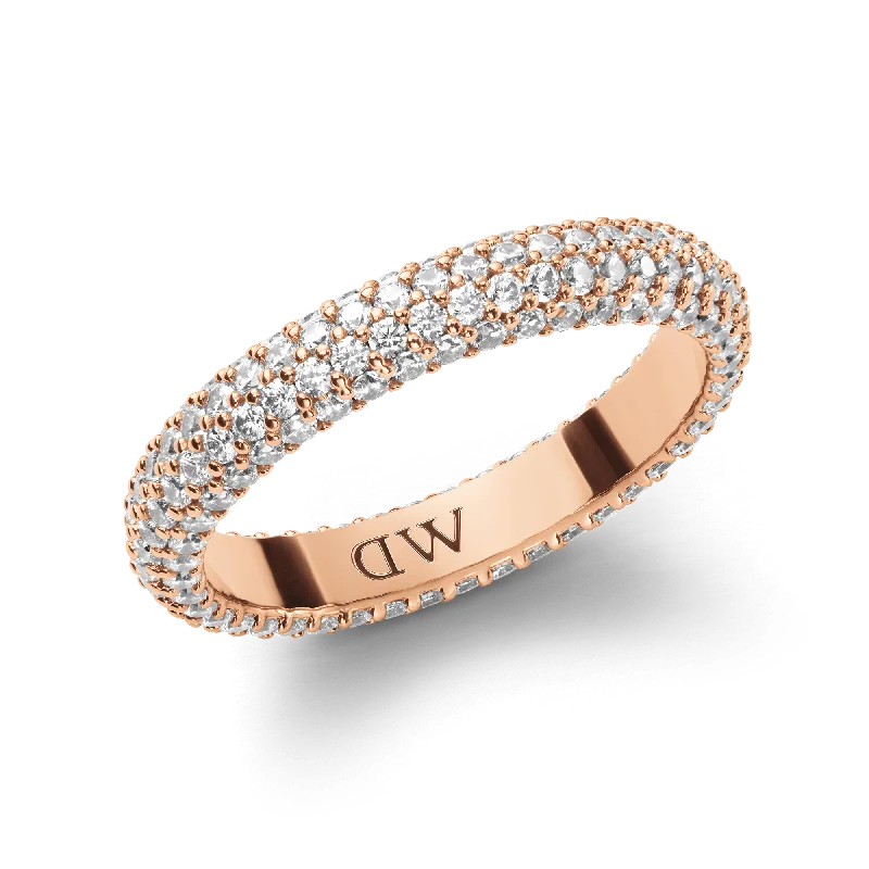 women gold bangles -Pavé Crystal Ring Rose Gold