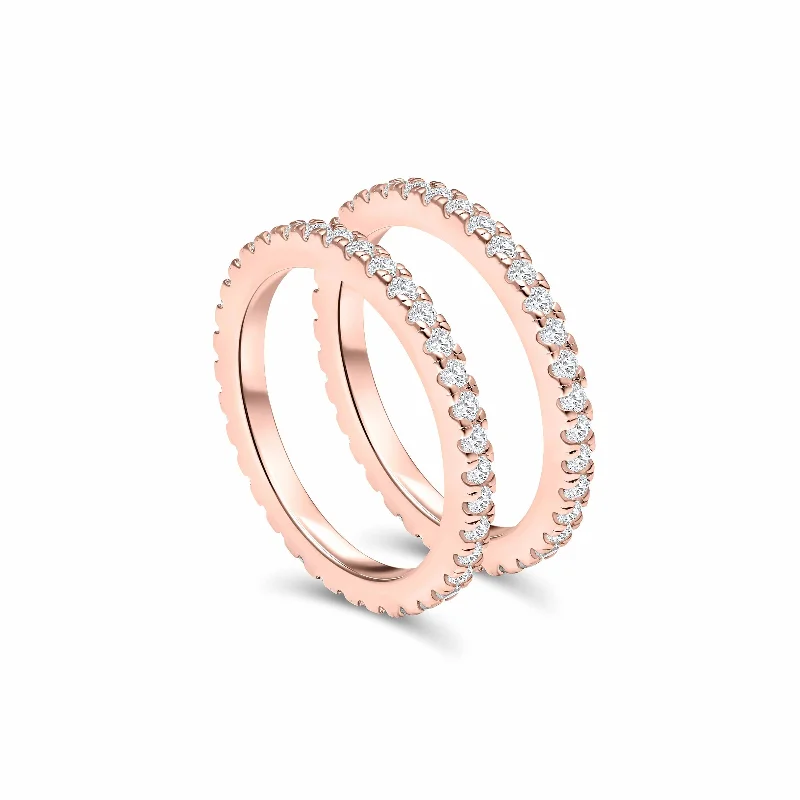 women personalized bracelets -The Promise Stacking Set - Rose Gold