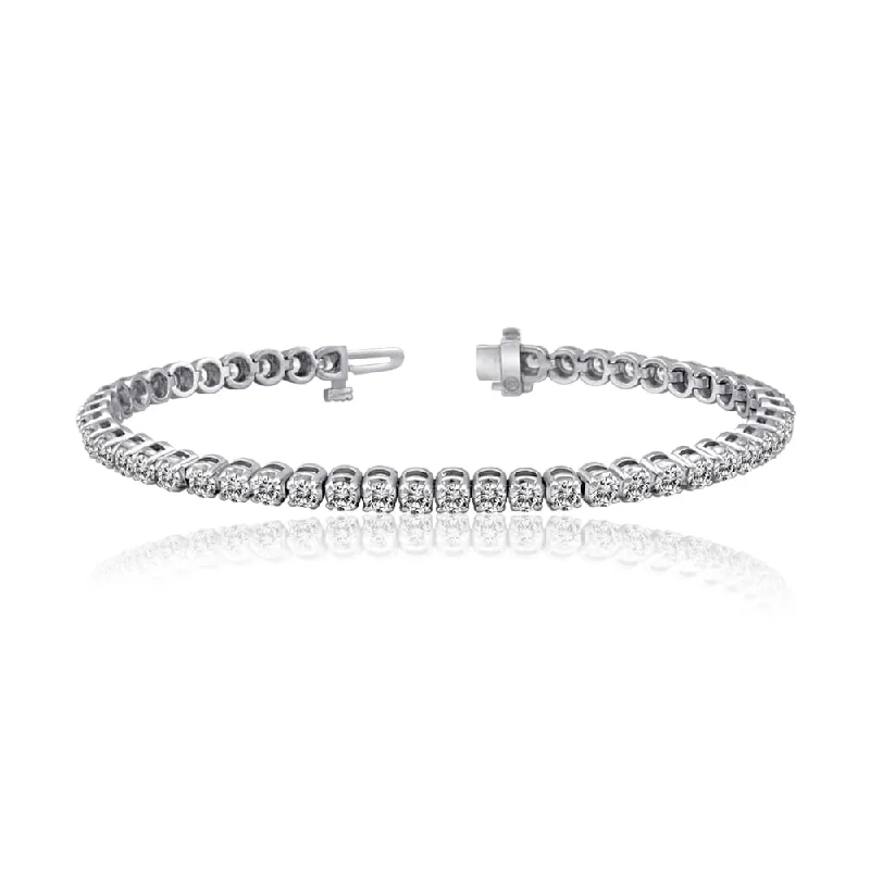 Auriya 14k Gold 3ct TDW Round Diamond Tennis Link Bracelet