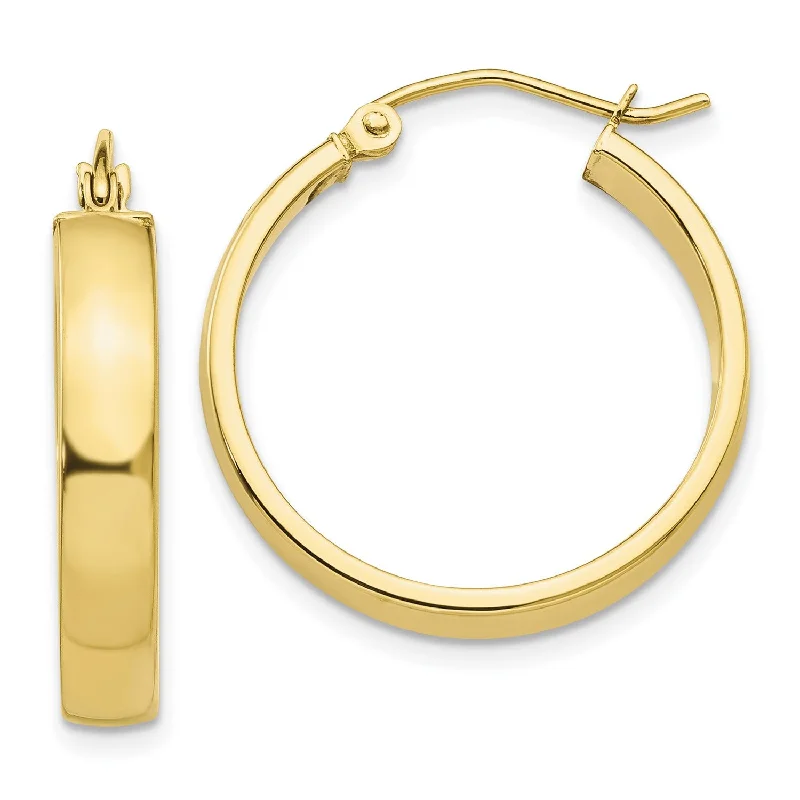 women eco-conscious earrings -10KT Yellow Gold 23X4MM Hoop Earrings