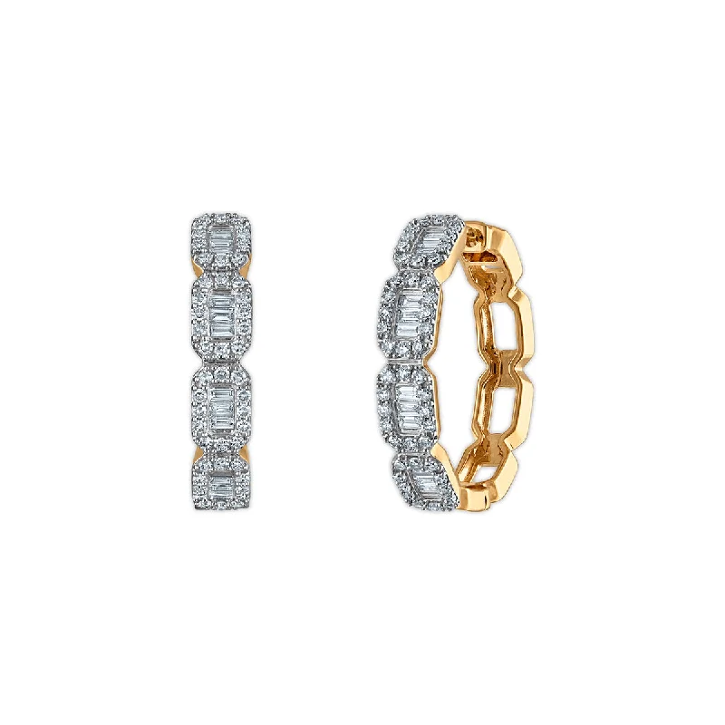 women adjustable earrings -EcoLove 1 CTW Lab Grown Diamond Hoop Earrings in Gold Plated Sterling Silver