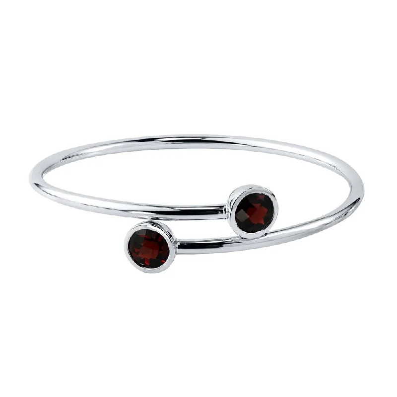 Auriya 4 1/2ct Red Garnet Bypass Bangle Bracelet Gold over Silver