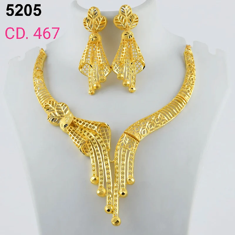 women classic pendant necklaces -MR Jewellery Forming Gold Plated Necklace Set