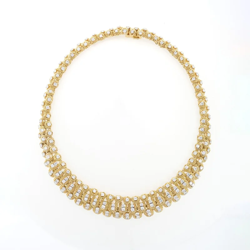 women modern necklaces -Diamond Layered Rope Collar Necklace