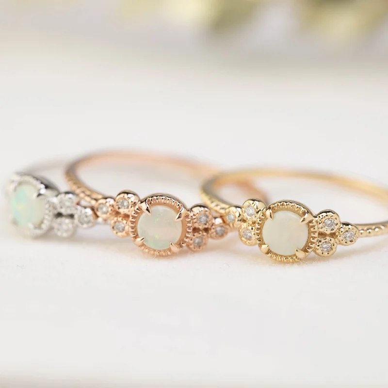 women elastic bracelets -Celine Ring 4mm Australian Opal