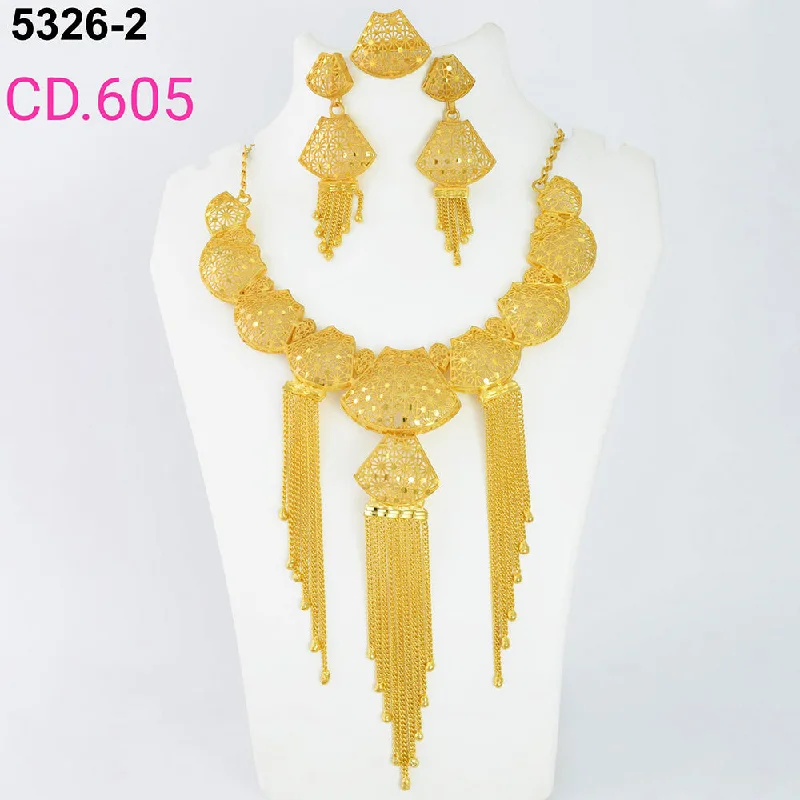 women crystal pendant necklaces -MR Jewellery Forming Gold Plated Necklace Set