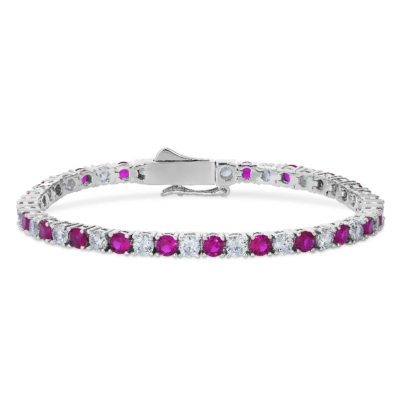 5 Carat Ruby and Diamond Crystalline Bracelet