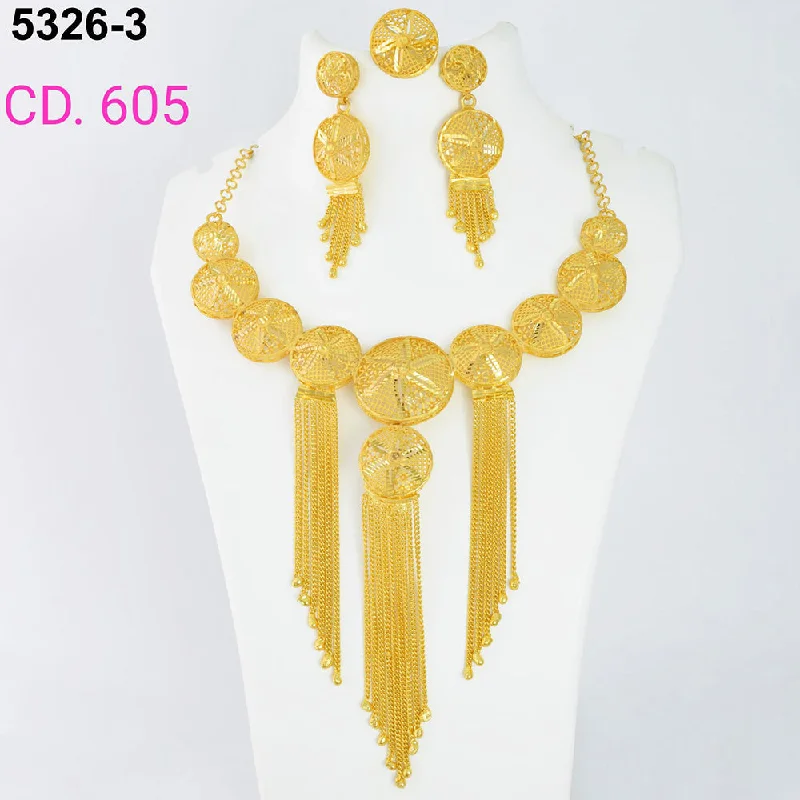 women sparkling necklaces -MR Jewellery Forming Gold Plated Necklace Set