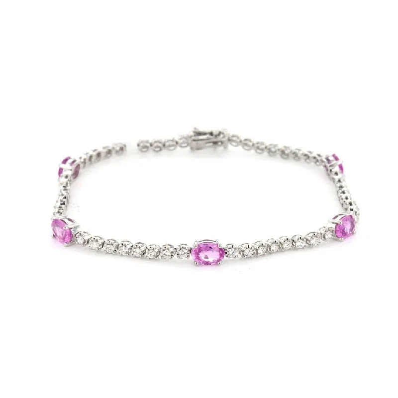 Pink Sapphire & Diamond Eternity Bracelet | M10278863