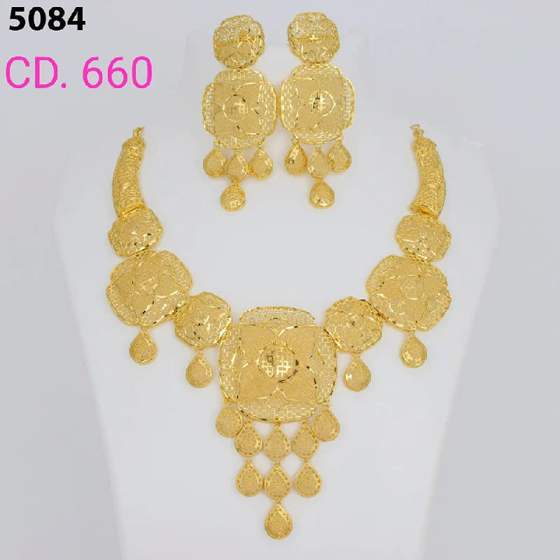 women adjustable necklaces -MR Jewellery Forming Gold Plated Necklace Set