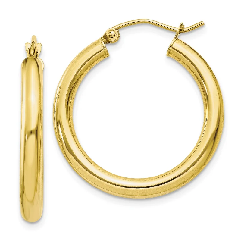 women diamond earrings -10KT Yellow Gold 20X3MM Hoop Earrings