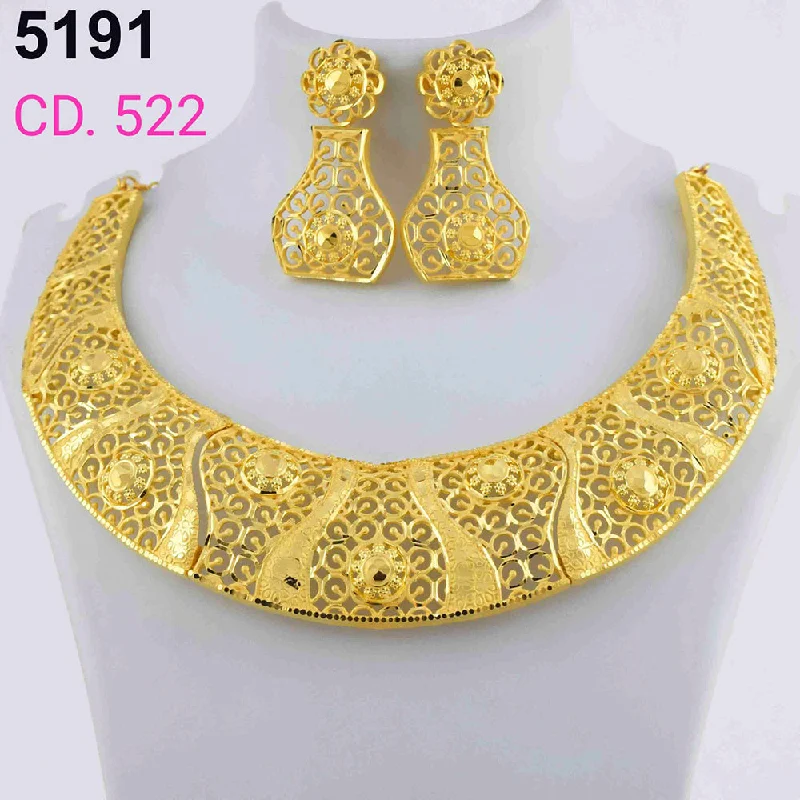 women affordable necklaces -MR Jewellery Forming Gold Plated Necklace Set