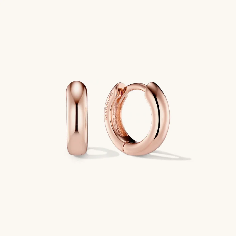 women chic earrings -Bold Huggies in Rose Gold