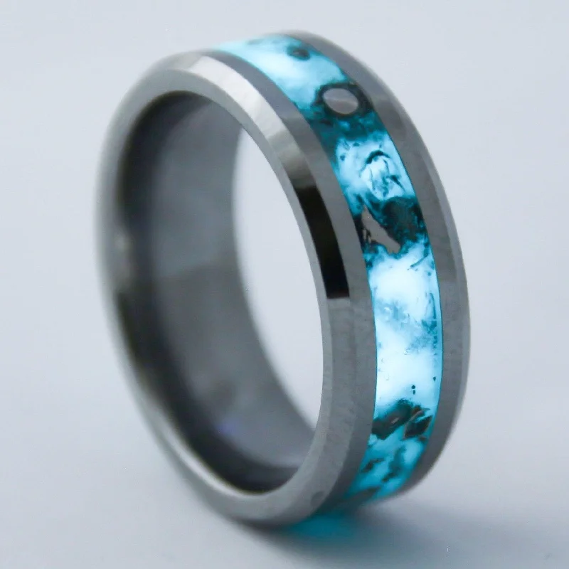 women heart-shaped bracelets -Custom Tungsten Glowstone Ring