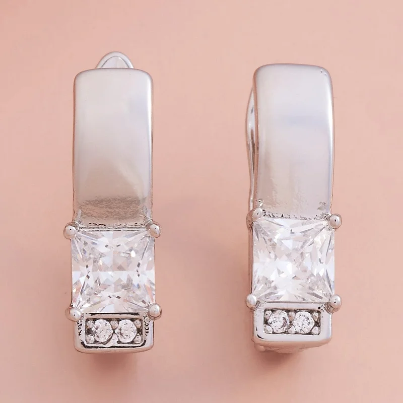 women silver hoop earrings -Trendy Earring 179389