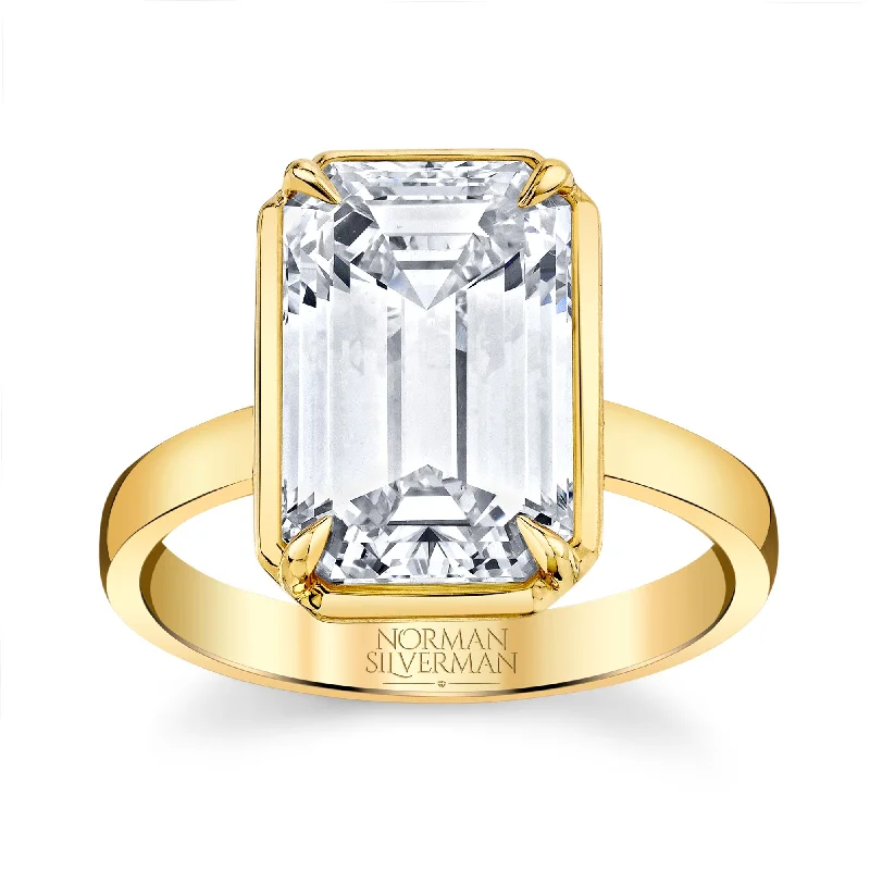 women personalized wedding rings -5.27 Carat Emerald Cut Diamond Ring