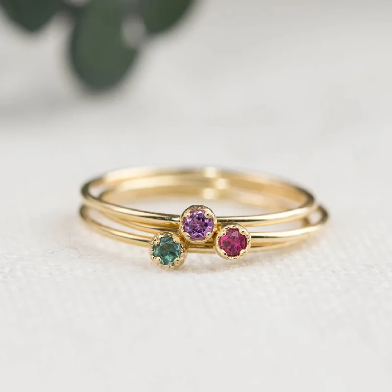 women wedding bangles -Birthstone Dahlia Ring -2mm