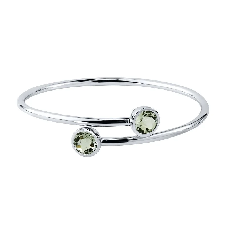 Auriya 4ct Green Amethyst Bypass Bangle Bracelet Gold over Silver