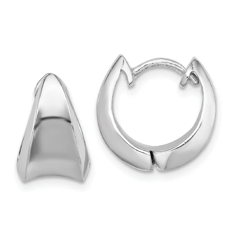 women modern earrings -Sterling Silver 13MM Hinged Hoop Earrings