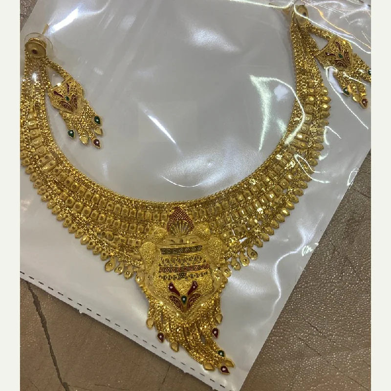 women modern necklaces -The Jangid Arts Forming Gold Plated Necklace Set