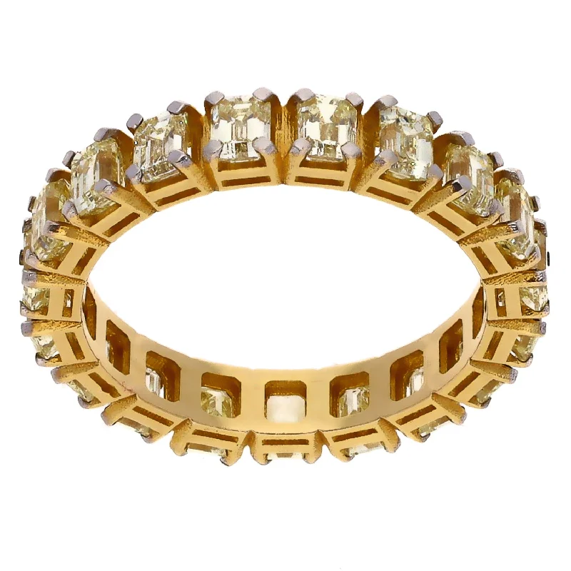 women pearl bangles -14K Yellow Gold Diamond Eternity Band