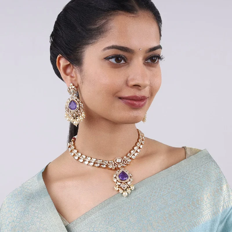 women fashion necklaces -Kundan Necklace 156626