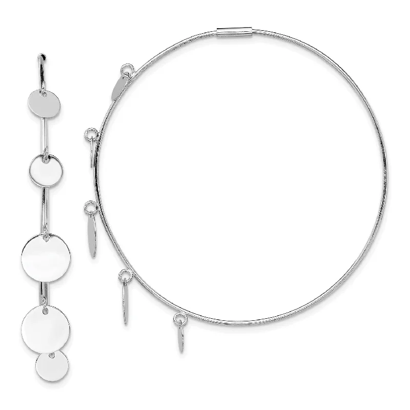 women sparkling earrings -Sterling Silver 51MM Hoop Earrings