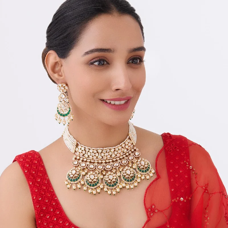 women artistic necklaces -Kundan Necklace 164014