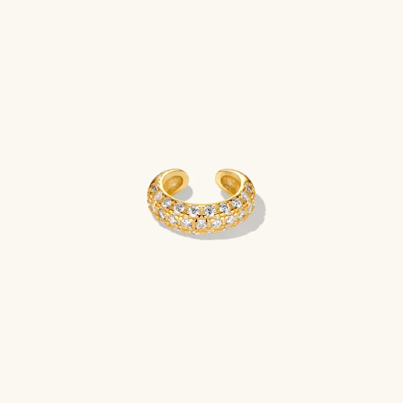 women elegant earrings -Pave Cuff in Gold