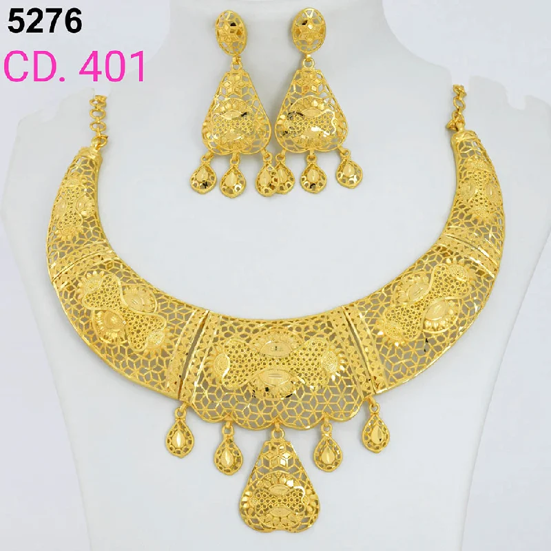 women gemstone necklaces -MR Jewellery Forming Gold Plated Necklace Set