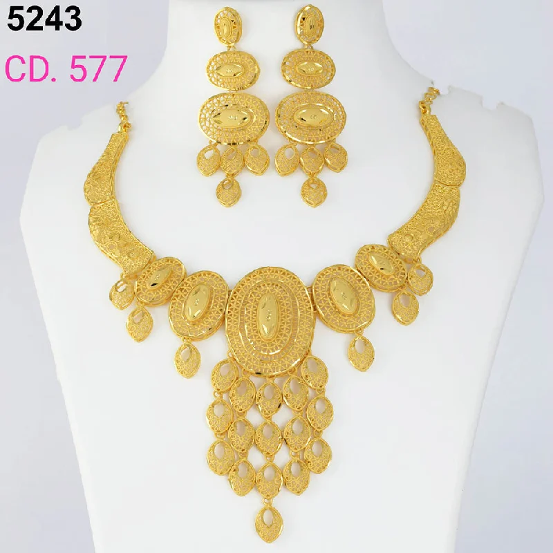 women sparkling diamond necklaces -MR Jewellery Forming Gold Plated Necklace Set