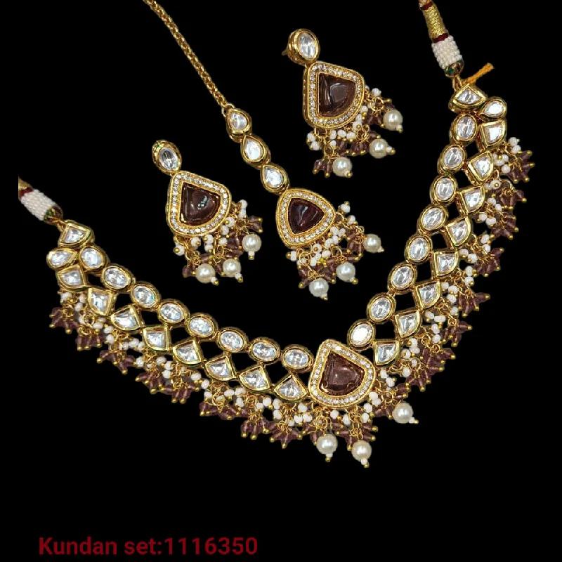 women layered necklaces -Padmawati Bangles Gold Plated Kundan & Beads Necklace Set