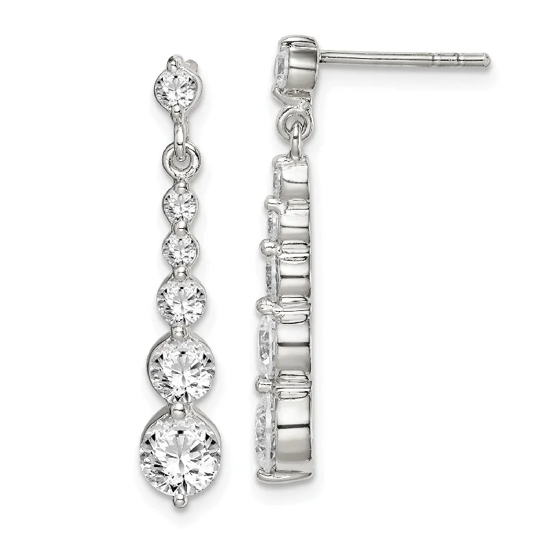 women crystal earrings -Sterling Silver Cubic Zirconia Earrings