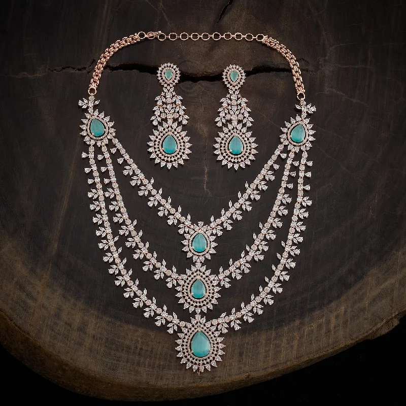 women geometric chain necklaces -Zircon Necklace 162195