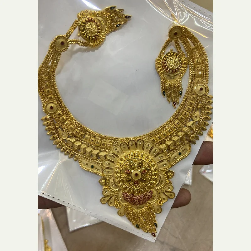 women romantic necklaces -The Jangid Arts Forming Gold Plated Necklace Set