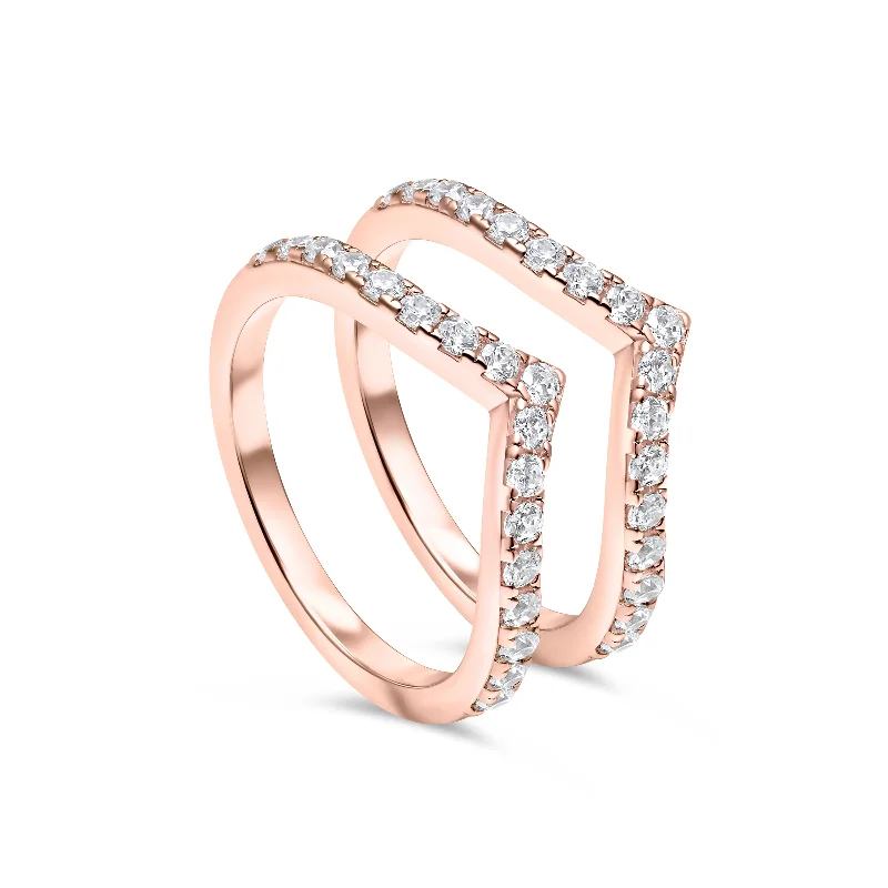 women wedding bangles -The Zoey Stacking Set - Rose Gold