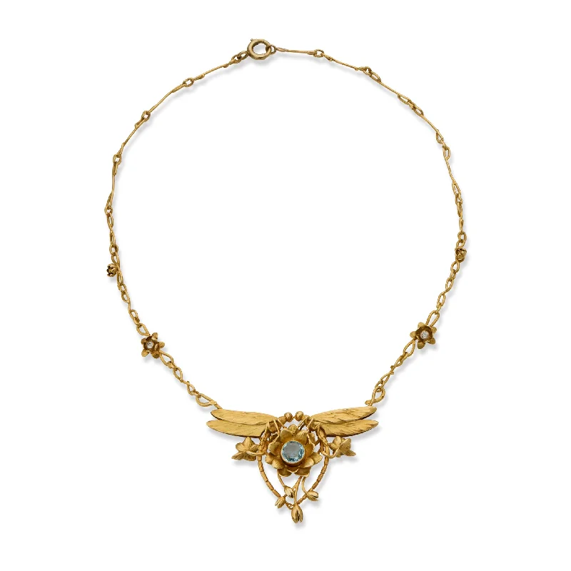 women infinity necklaces -Édouard-Aimé Arnould Art Nouveau Dragonfly Necklace