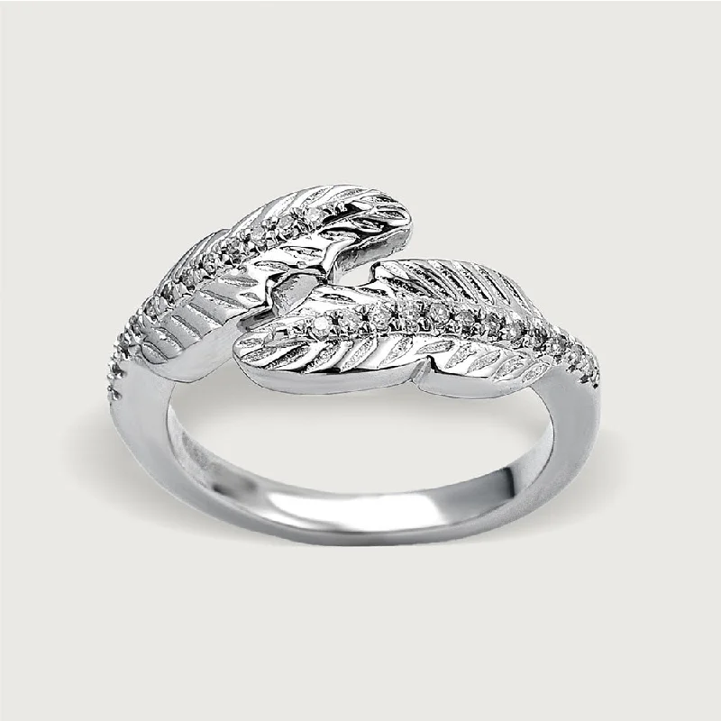 women custom engagement ring designs -Ocean Plume Diamond Ring