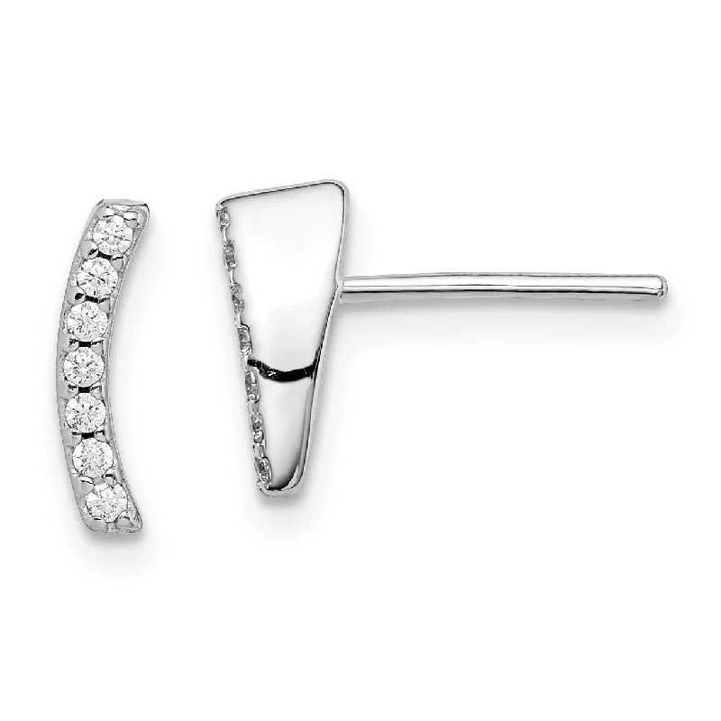 women affordable earrings -Sterling Silver Cubic Zirconia Stud Earrings