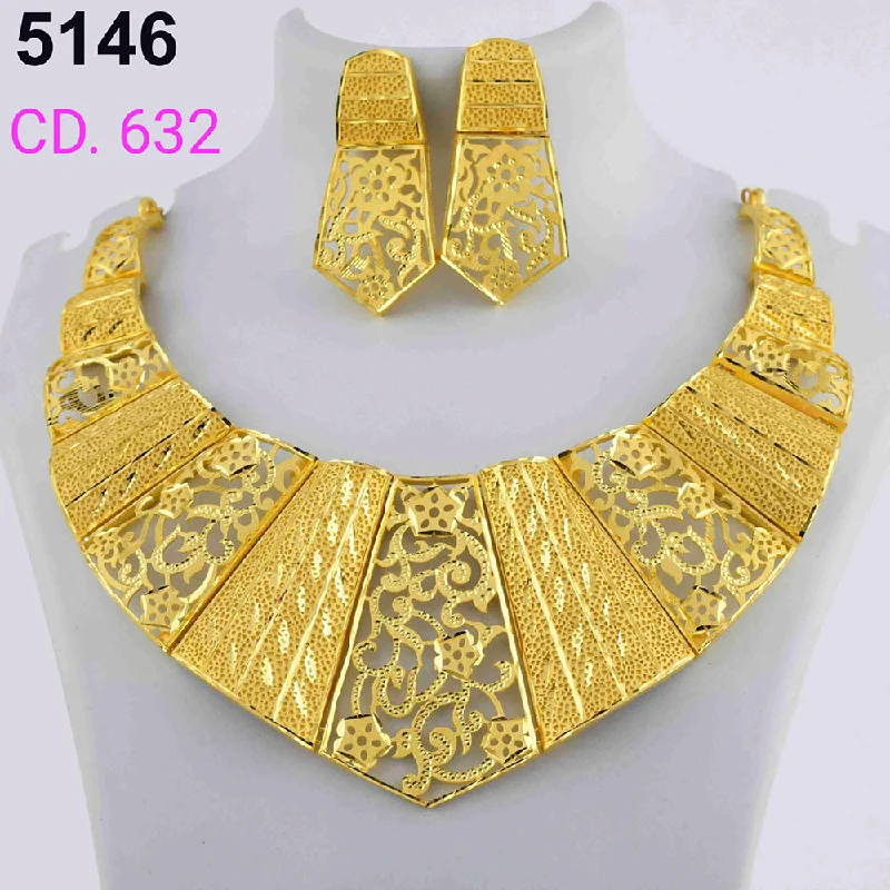 women stackable necklaces -MR Jewellery Forming Gold Plated Necklace Set